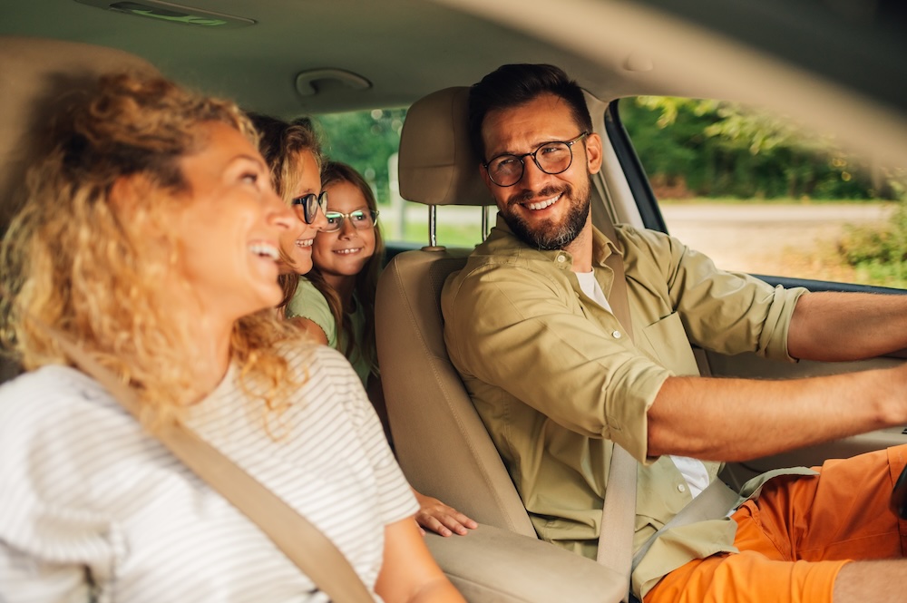 Family in a car